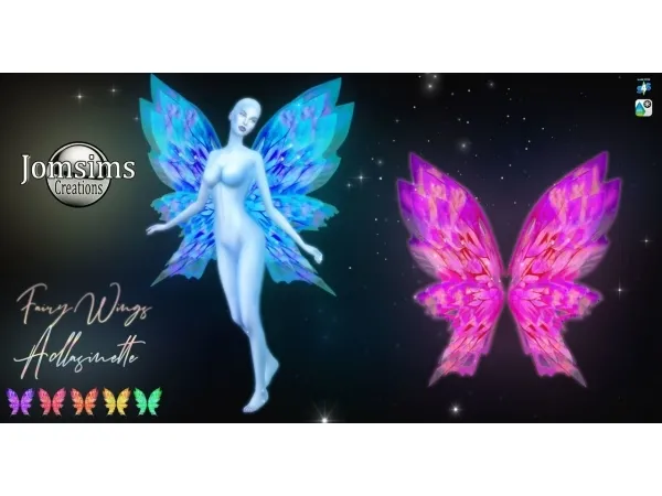 Alpha jomsimscreations Adlasinette fairy wings area hat - The Sims 4 Custom Content