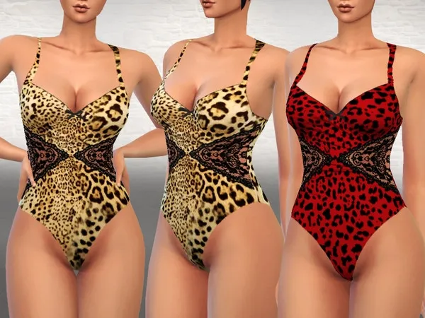 Maxis Match Leopard Bodysuit Lingeries - The Sims 4 Custom Content