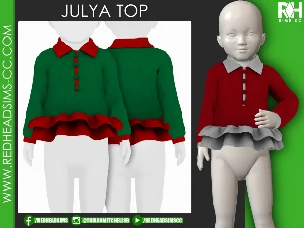 Alpha JULYA TOP - The Sims 4 Custom Content