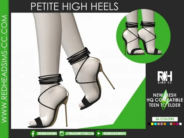 Alpha PETITE HIGH HEELS by redheadsims - The Sims 4 Custom Content