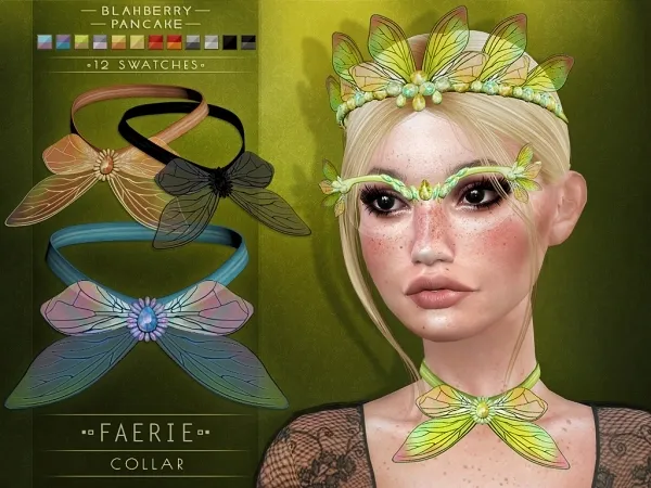 Alpha Blahberry Pancake Faerie Collar - The Sims 4 Custom Content