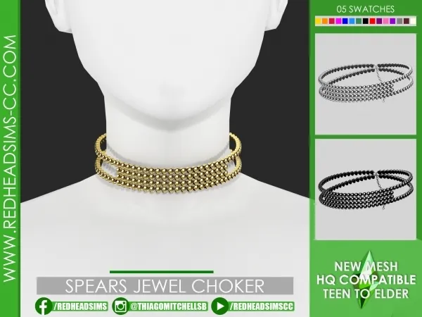 Alpha SPEARS JEWEL CHOCKER - The Sims 4 Custom Content