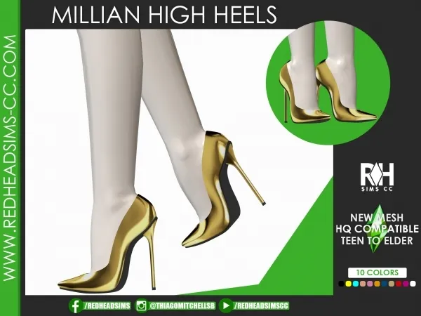 Alpha MILLIAN HIGH HEELS - The Sims 4 Custom Content