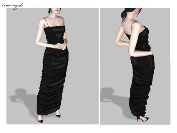 Alpha [ d r e a m g i r l ] s c r u n c h y d r e s s - The Sims 4 Custom Content