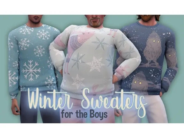 Maxis Match missrubybird Winter Sweater for the Boys - The Sims 4 Custom Content