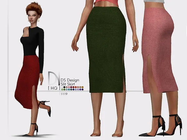 Maxis Match DS Design Slit Skirt - The Sims 4 Custom Content