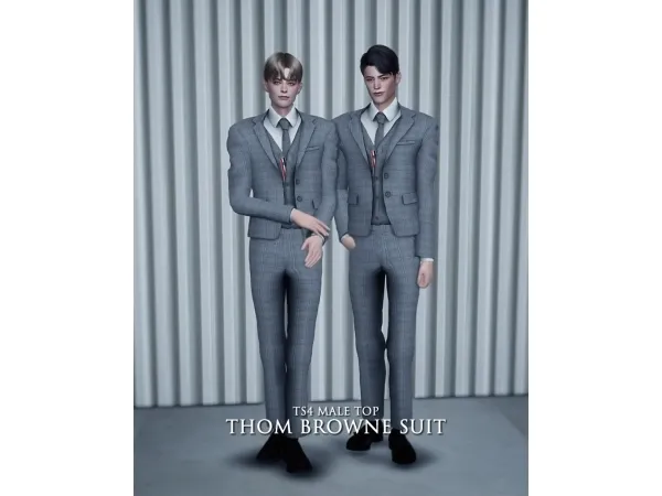 Alpha saengchung Thom Browne Suit Set - The Sims 4 Custom Content