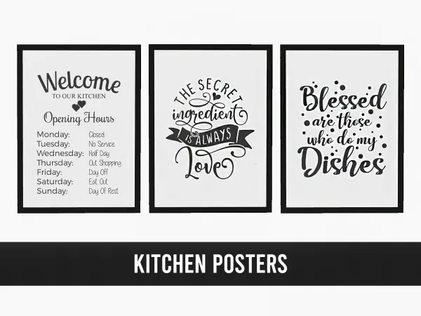 Mix SIMS 4 Kitchen Posters - The Sims 4 Custom Content