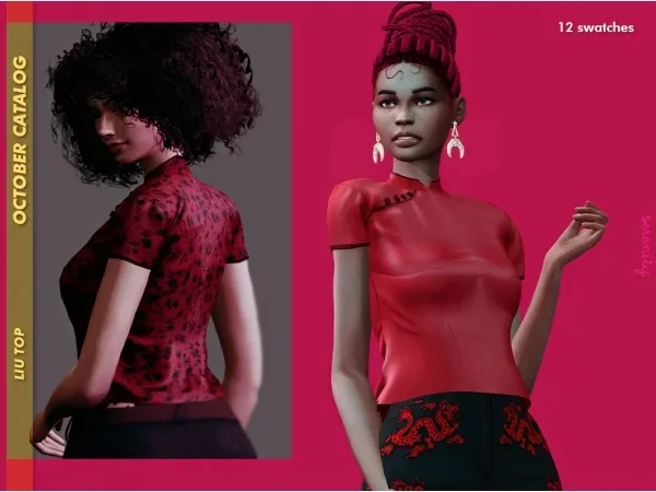 Alpha Liu Top - The Sims 4 Custom Content