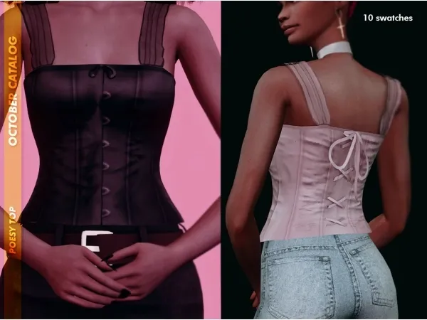 Mix Poesy Top - The Sims 4 Custom Content