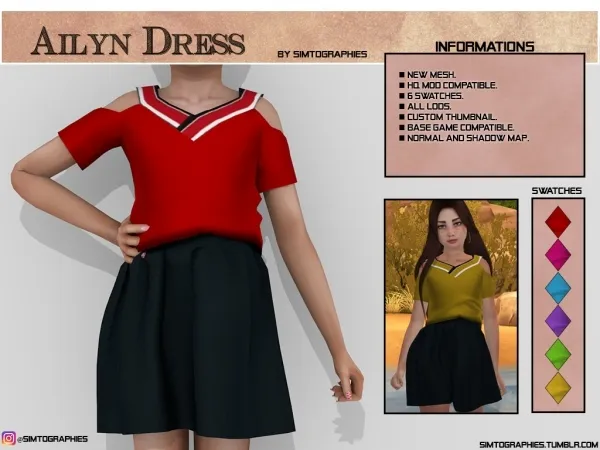 Alpha Ailyn Dress - The Sims 4 Custom Content