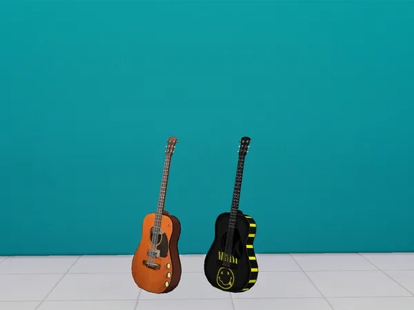 Alpha Nirvana Kurt Cobain guitar by thesimsresource - The Sims 4 Custom Content