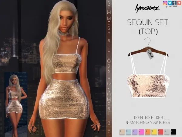 Alpha lynxsimz sequin top - The Sims 4 Custom Content