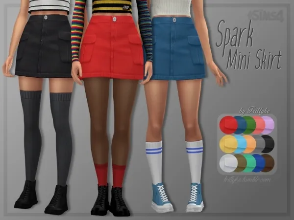 Maxis Match trillyke Spark Mini Skirt - The Sims 4 Custom Content