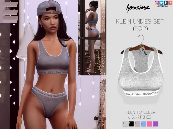 Alpha lynxsimz klein underwear set (TOP) - The Sims 4 Custom Content