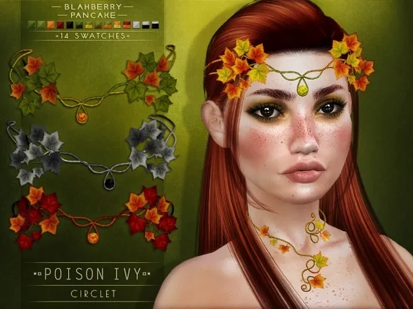 Alpha Blahberry Pancake Poison Ivy Circlet by blahberry-pancake - The Sims 4 custom content