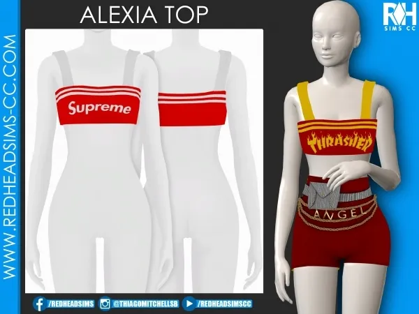 Alpha ALEXIA TOP by redheadsims - The Sims 4 custom content