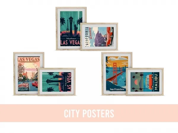 Alpha City Posters - The Sims 4 Custom Content