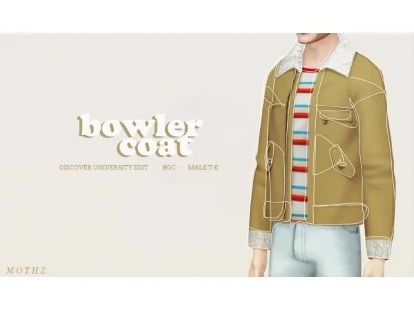 Maxis Match bowler coat by mothz - The Sims 4 Custom Content