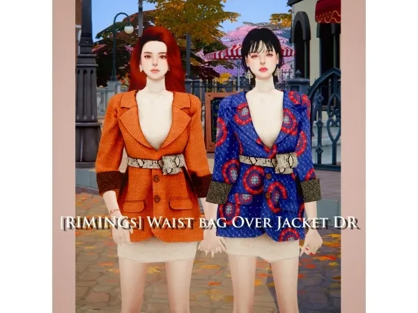 Alpha RIMINGs Waist bag Over Jacket DR - The Sims 4 Custom Content