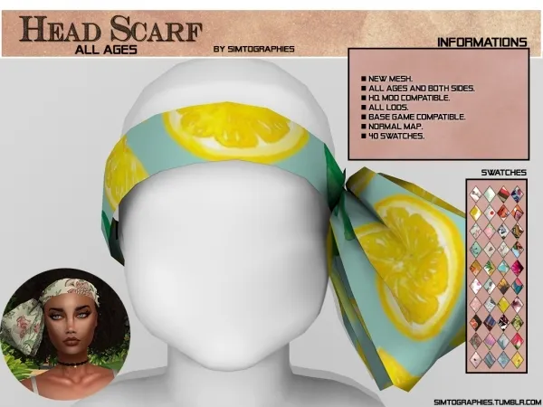 Alpha Head Scarf (All Ages) - The Sims 4 Custom Content