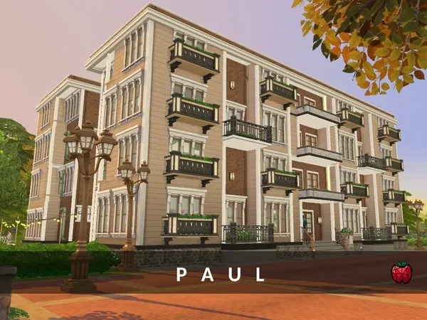 Maxis Match Paul apartment building (no ) by melapples - The Sims 4 Custom Content