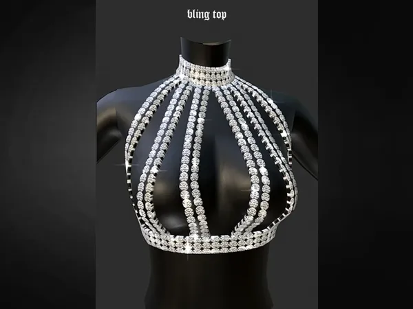 Alpha SlayClassy 111 Bling Top - The Sims 4 Custom Content