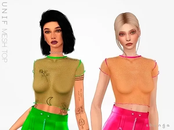 Alpha SHUNGA UNIF Mesh Top by shunga - The Sims 4 Custom Content