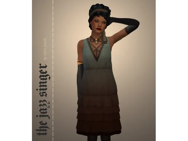 Alpha CAS the jazz singer Pixels by simsfinds - The Sims 4 Custom Content