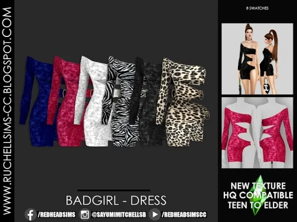 Alpha BadGirl Dress - The Sims 4 Custom Content