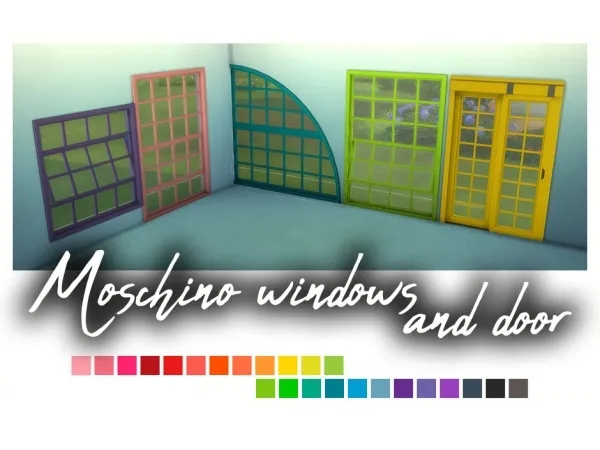 Maxis Match Moschino Windows Doors Recolor - The Sims 4 Custom Content