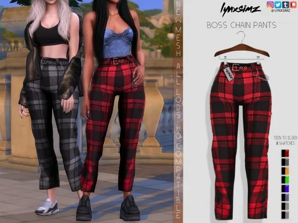 Alpha lynxsimz boss chain pants - The Sims 4 Custom Content