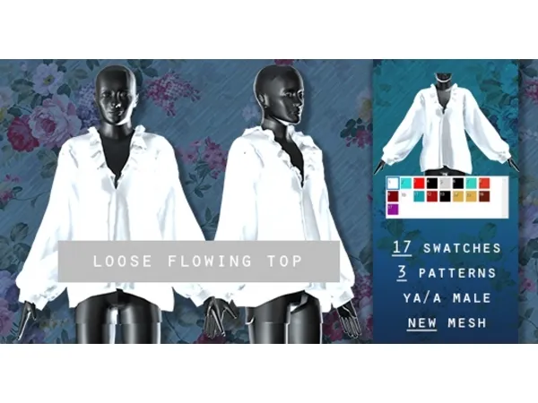 Alpha Loose Flowing Top by Revolution Sims - The Sims 4 Custom Content
