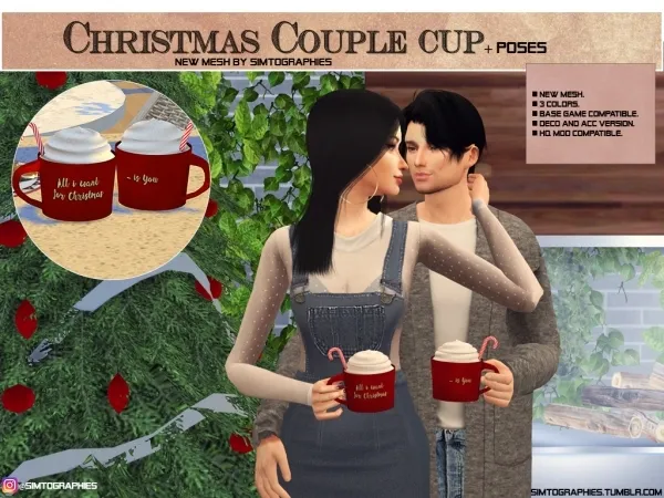 Alpha Christmas Couple Cup Poses - The Sims 4 Custom Content