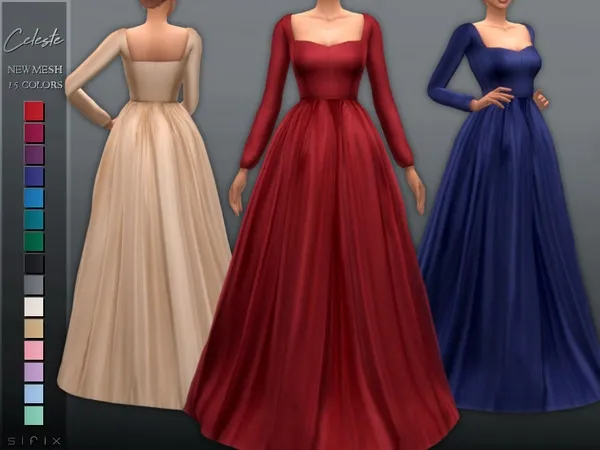 Mix Celeste Gown - The Sims 4 Custom Content