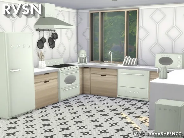 Maxis Match SMEGlish Retro Kitchen Appliances Small by thesimsresource - The Sims 4 Custom Content