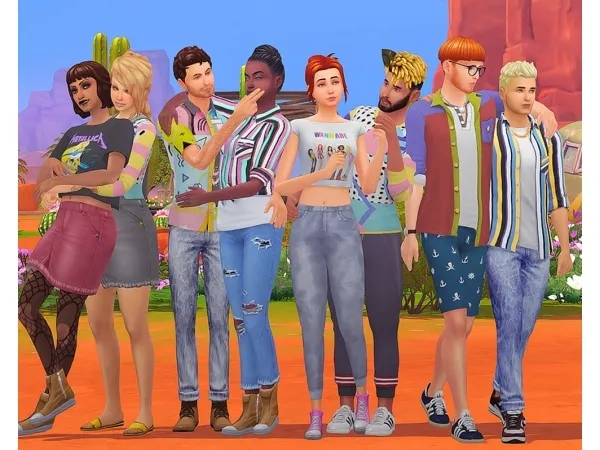 Alpha Memphis Blue A Base Game Compatible Recolor Set - The Sims 4 Custom Content