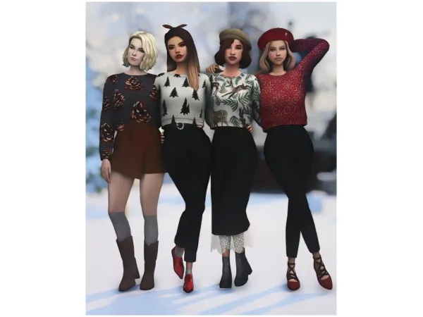 Maxis Match CHRISTMAS CAME EARLY JESSIE SWEATER RECOLOR - The Sims 4 Custom Content