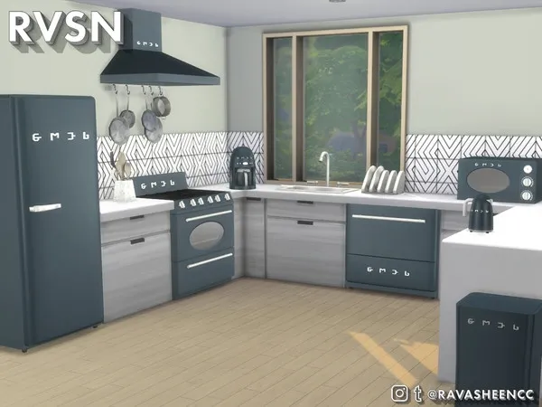 Alpha SMEGlish Retro Kitchen Appliances Large by thesimsresource - The Sims 4 Custom Content