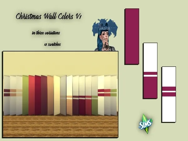 Maxis Match Christmas Wall Colors V1 - The Sims 4 Custom Content
