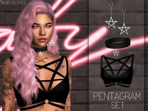 Alpha Pentagram Set - The Sims 4 Custom Content