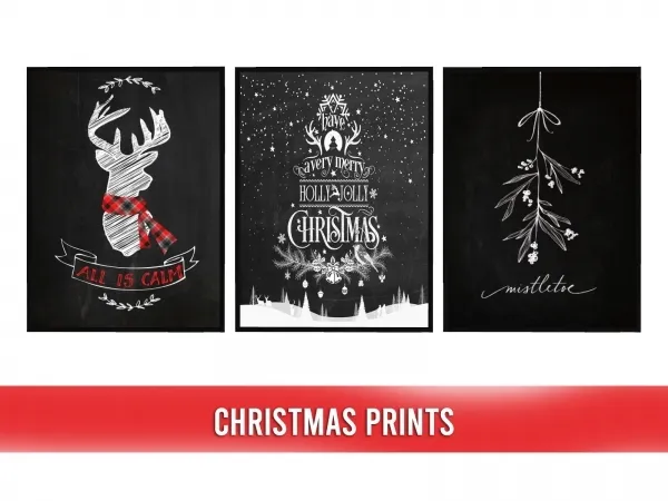 Alpha Christmas Prints - The Sims 4 Custom Content