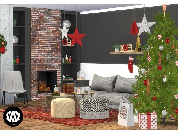 Alpha Salvia Christmas Decorations - The Sims 4 Custom Content