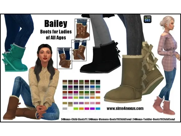 Alpha Bailey Boots for Ladies of All Ages - The Sims 4 Custom Content