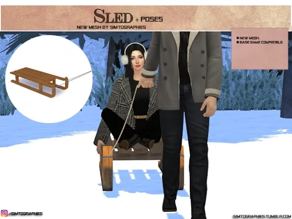 Alpha Sled Poses - The Sims 4 Custom Content
