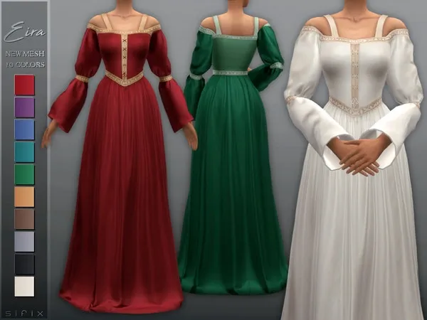 Mix Eira Dress - The Sims 4 Custom Content