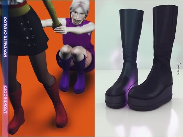 Alpha Smoke Boots - The Sims 4 Custom Content
