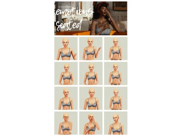 Maxis Match DAY 17 EMOTIONS SEATED by simsfinds - The Sims 4 Custom Content