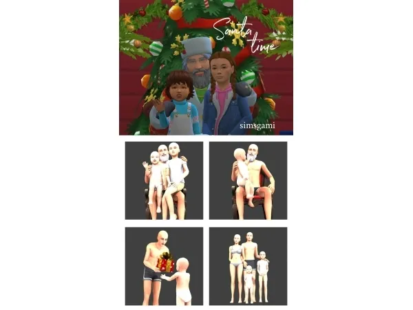 Alpha A kid and a toddler visiting Santa - The Sims 4 Custom Content