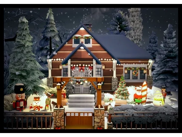 Alpha LIttle Christmas Cabin - The Sims 4 Custom Content